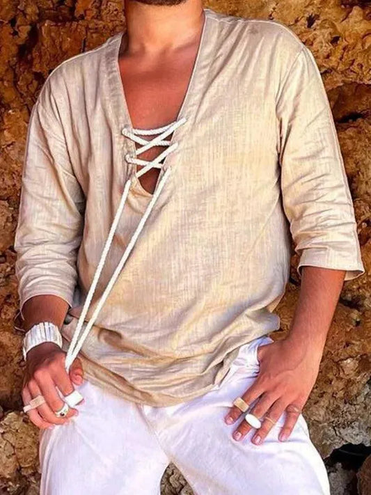 Voyager V-Neck Men Shirt - Casual Shirt - LeStyleParfait