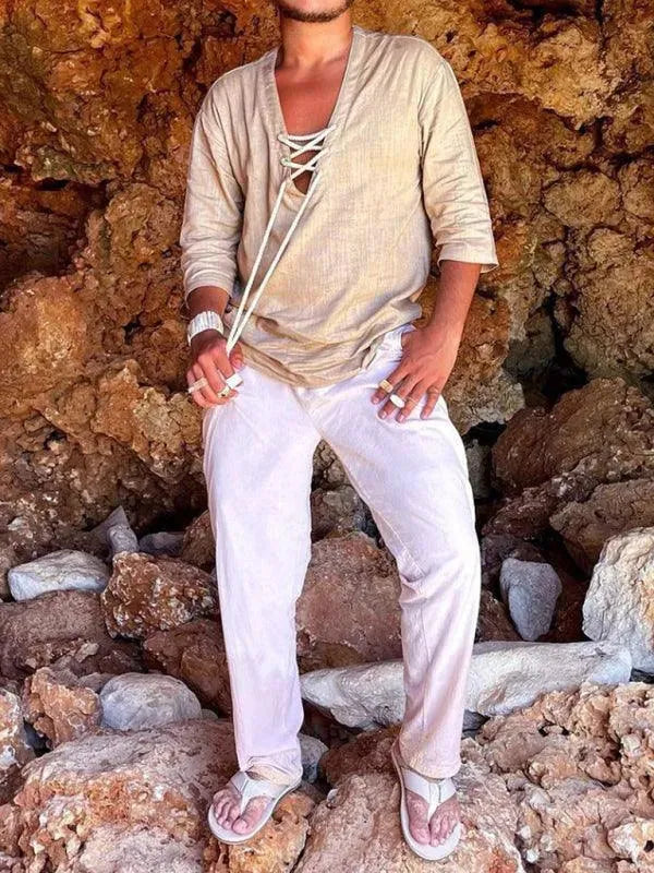 Voyager V-Neck Men Shirt - Casual Shirt - LeStyleParfait