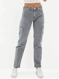 Washed Women Cargo Denim Jeans - Women Jeans - LeStyleParfait