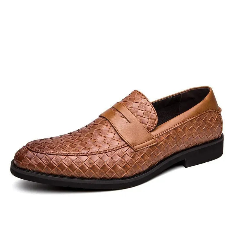 Weaved Penny Loafer Shoes For Men - Loafer Shoes - LeStyleParfait