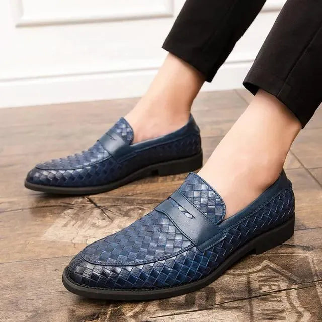 Weaved Penny Loafer Shoes For Men - Loafer Shoes - LeStyleParfait