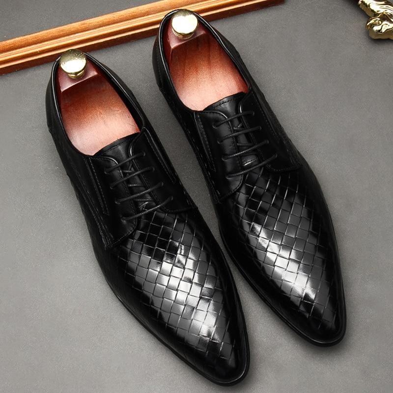 Weaved Style Oxfords Leather Shoes For Men - Shoes - LeStyleParfait Kenya