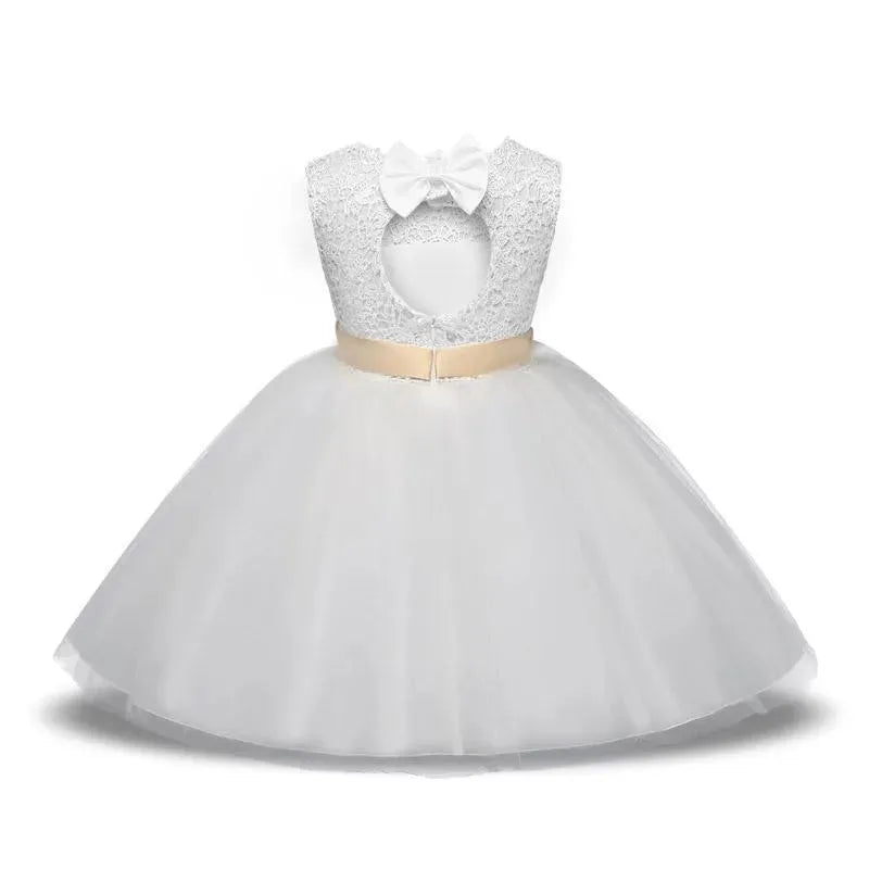 White Sleeveless Flower Girl Dress - Girls Dresses - LeStyleParfait