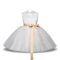 White Sleeveless Flower Girl Dress - Girls Dresses - LeStyleParfait