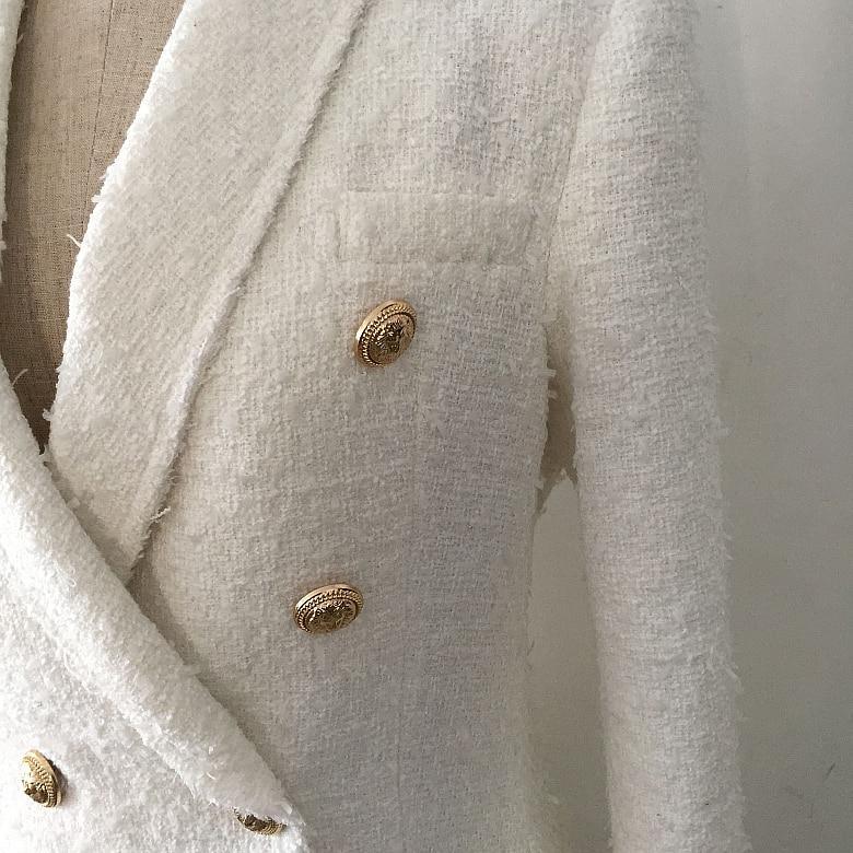 White Tweed Blazer For Women - Blazer - LeStyleParfait Kenya