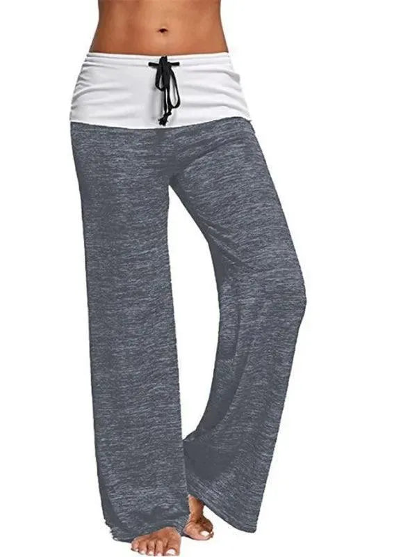 Wide-Leg Drawstring Women Yoga Pants - Women Pants - LeStyleParfait