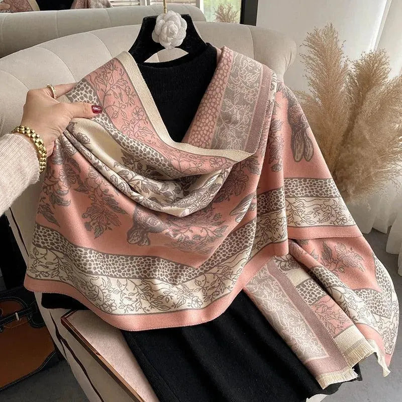 Wild Floral Double-Sided Cashmere Women Scarf - Scarf - LeStyleParfait