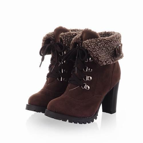 Winter Snow Boots Women Shoes Thick Heels - Shoes - LeStyleParfait Kenya
