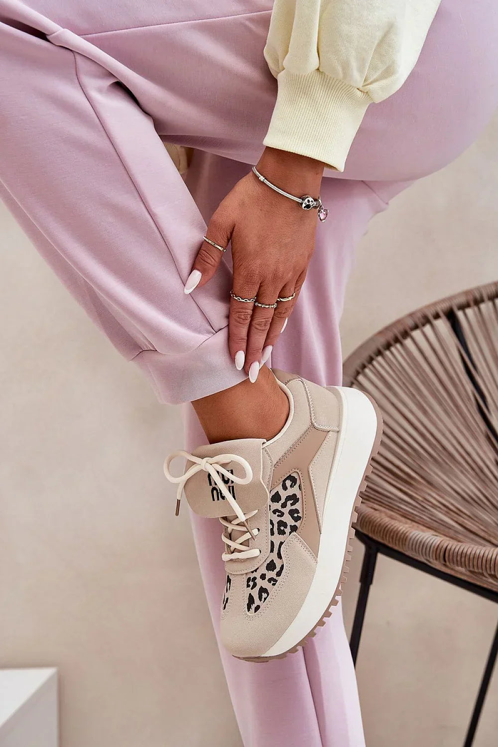 Women Animal Print Chunky Platform Sneakers Streetwear Shoes-women sneakers-LeStyleParfait