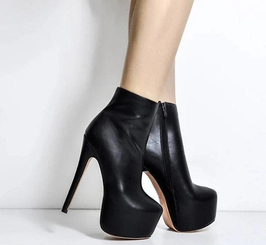 Women Ankle Boots - Rounded Toe - Zipper - Ankle Boots - LeStyleParfait Kenya