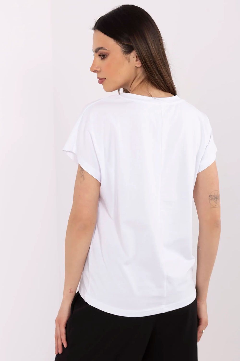 Women Applique V Neck Casual Tshirt-Women T-Shirt-LeStyleParfait