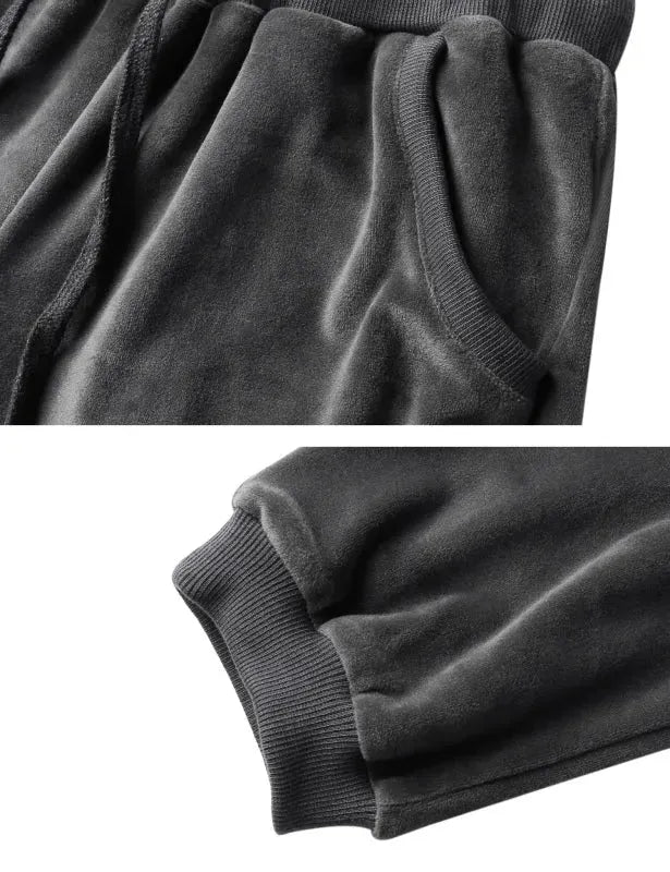 Cozy Women Jogger Pants Casual Velvet Lounge Elastic Waist Relaxed Fit Fall | LeStyleParfait