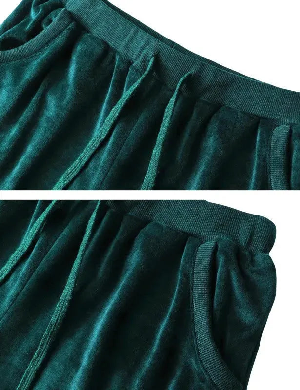 Cozy Women Jogger Pants Casual Velvet Lounge Elastic Waist Relaxed Fit Fall | LeStyleParfait