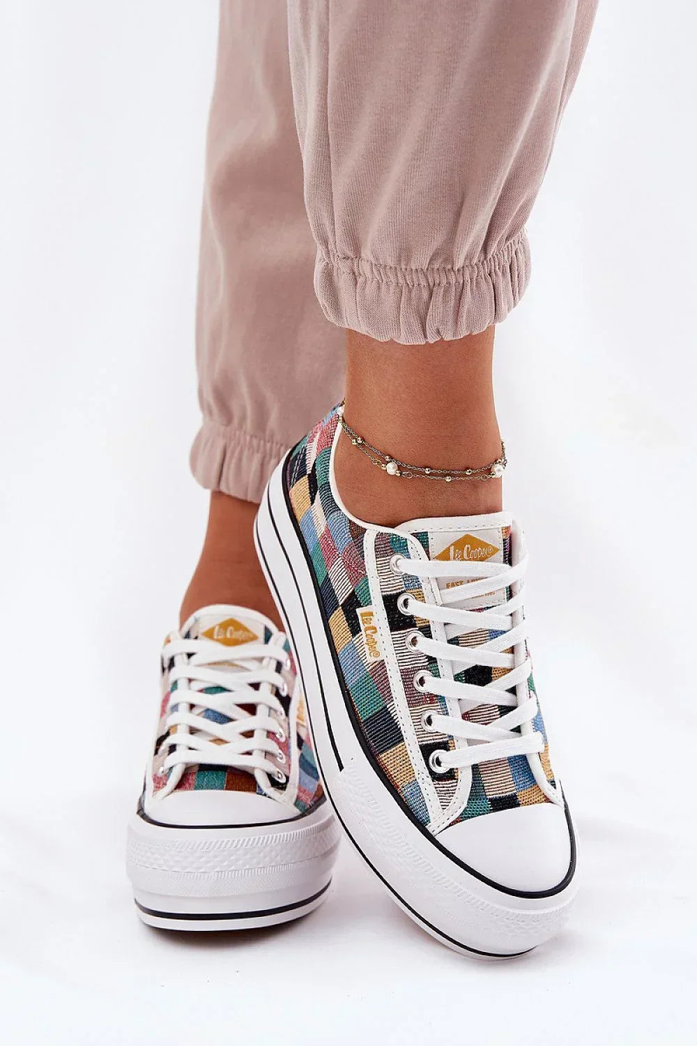 Women Checkered Platform Sneakers Casual Lightweight Streetwear Shoes-women sneakers-LeStyleParfait