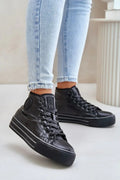 Women Chunky High Top Platform Sneakers Winter School Casual Shoes-women sneakers-LeStyleParfait