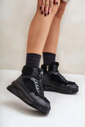 Women Chunky Platform Mid-Top Sneakers Insulated Winter Shoes-women sneakers-LeStyleParfait