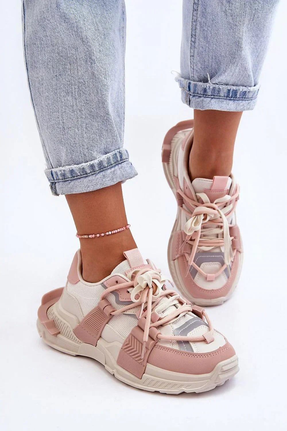 Women Chunky Platform Sneakers Adjustable Lace Casual Shoes-women sneakers-LeStyleParfait