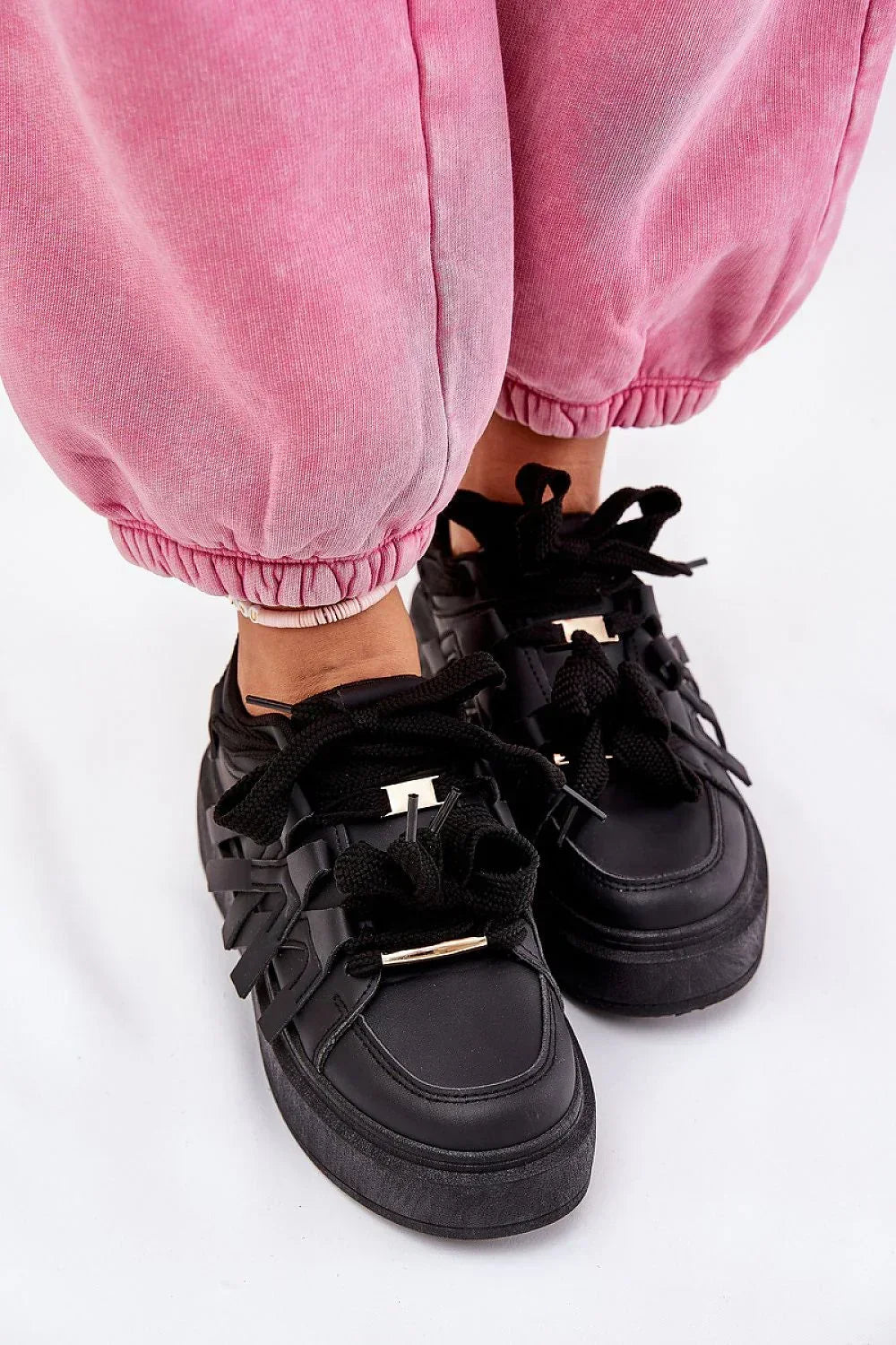 Women Chunky Platform Sneakers Adjustable Lace Casual Shoes-women sneakers-LeStyleParfait
