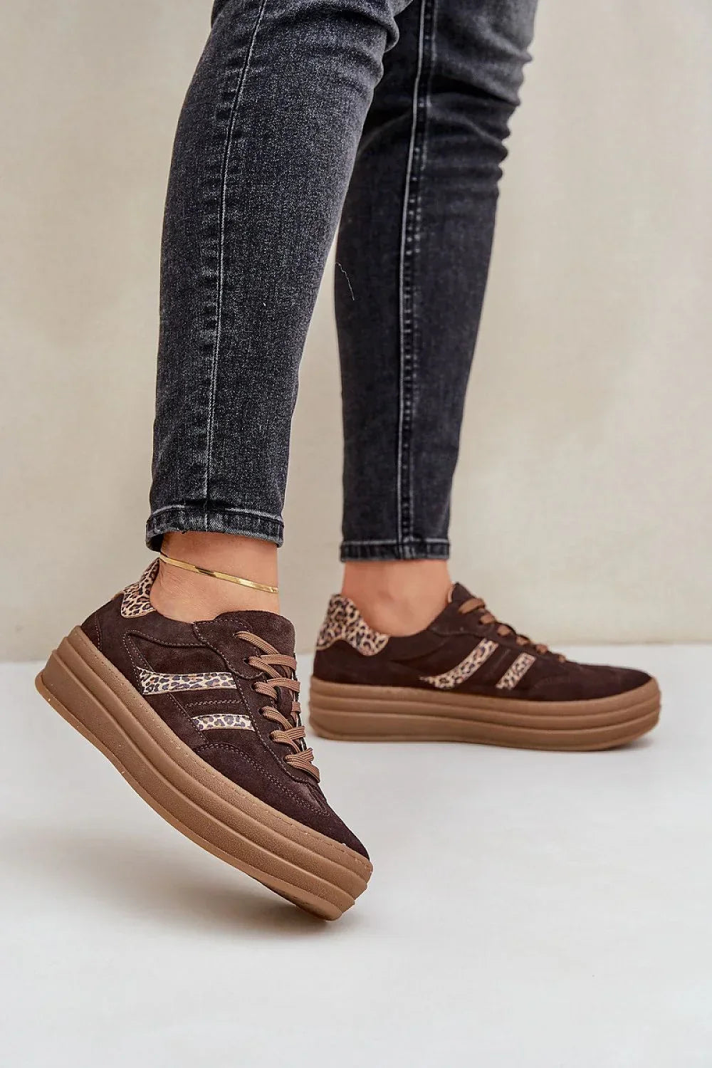 Women Chunky Platform Sneakers Animal Print Casual Shoes-women sneakers-LeStyleParfait