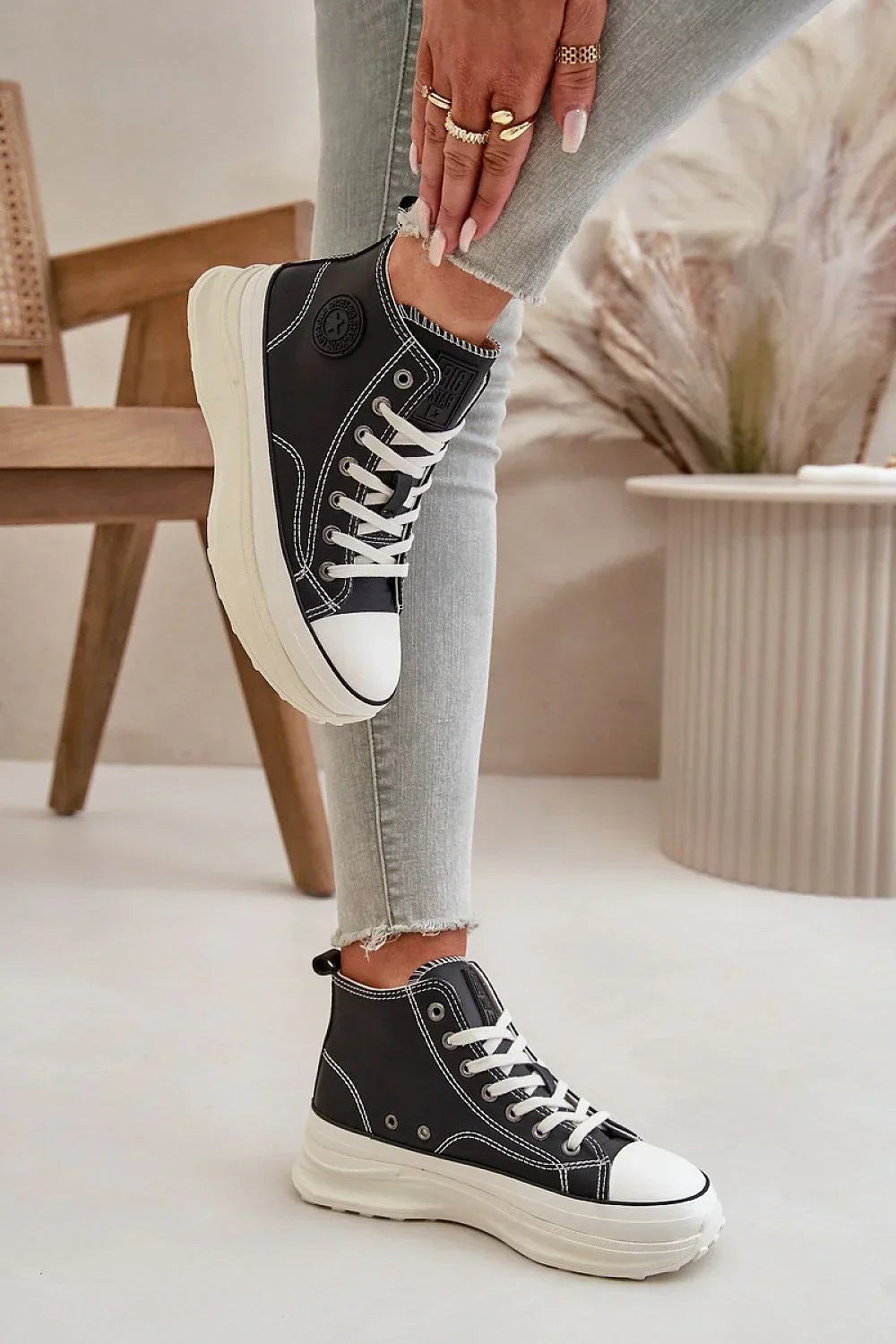Women Classic High Top Platform Sneakers Lightweight Travel Shoes-women sneakers-LeStyleParfait