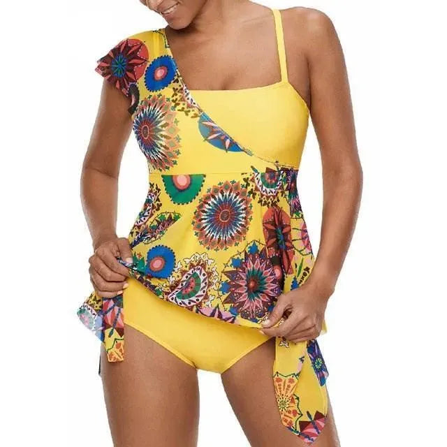 Women Floral One Piece Swimsuit fashion image
