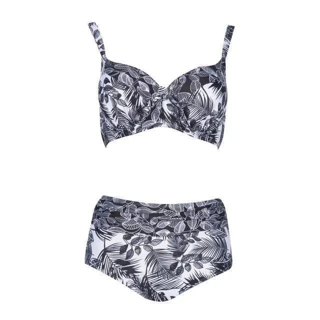 Women Floral Push Up High Waisted Bikini Set fashion image