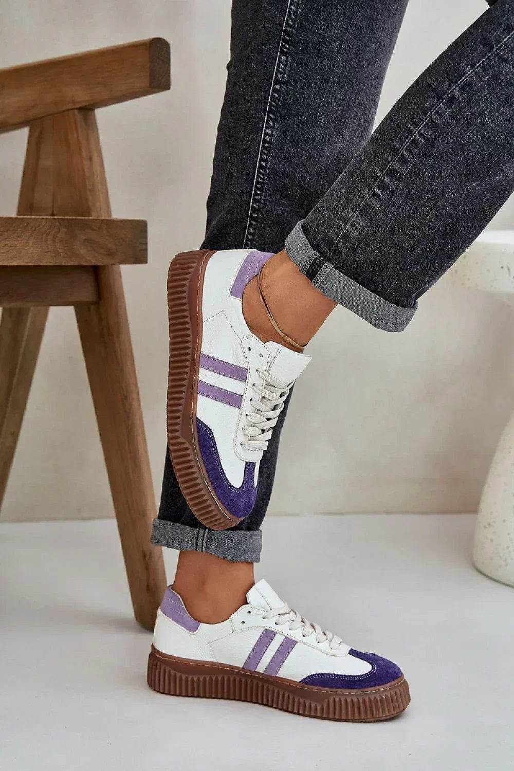 Women Leather Platform Sneakers Casual Everyday Travel Shoes-women sneakers-LeStyleParfait
