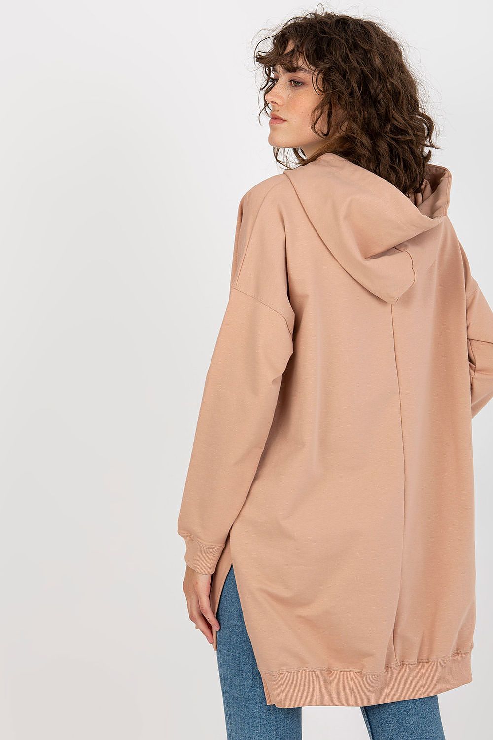Women Loose Logo Longline Hoodie Essential Style-Women Hoodie-LeStyleParfait
