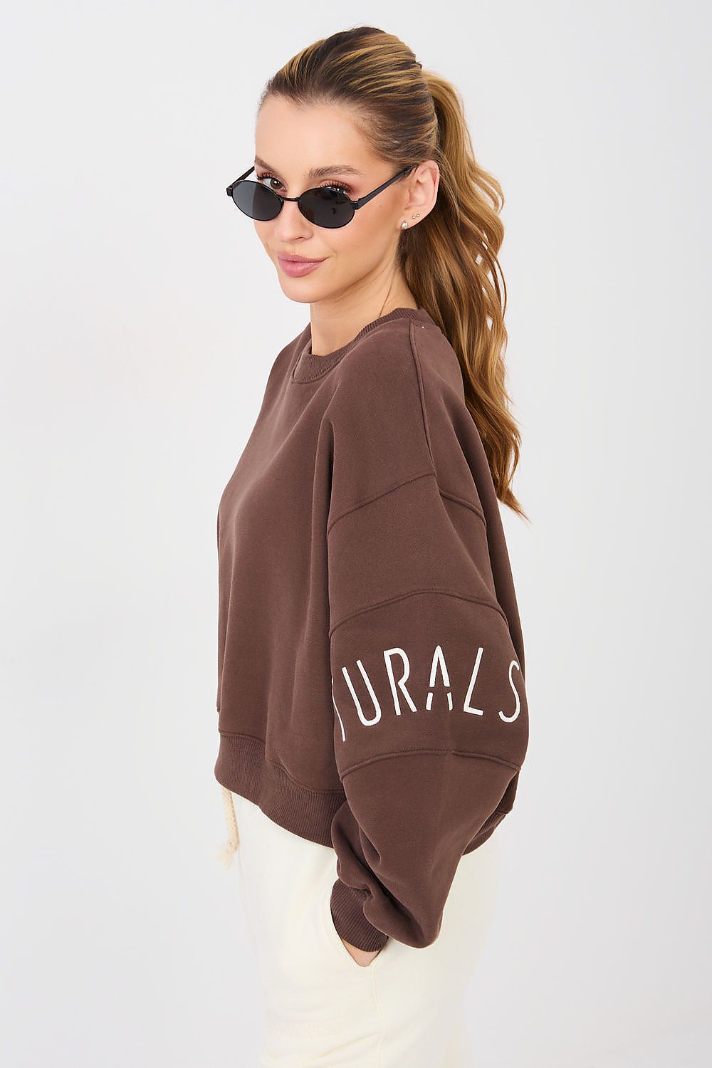 Women Loose Plain-Solid Crop Sweatshirt Modern Style-Women Sweatshirt-LeStyleParfait