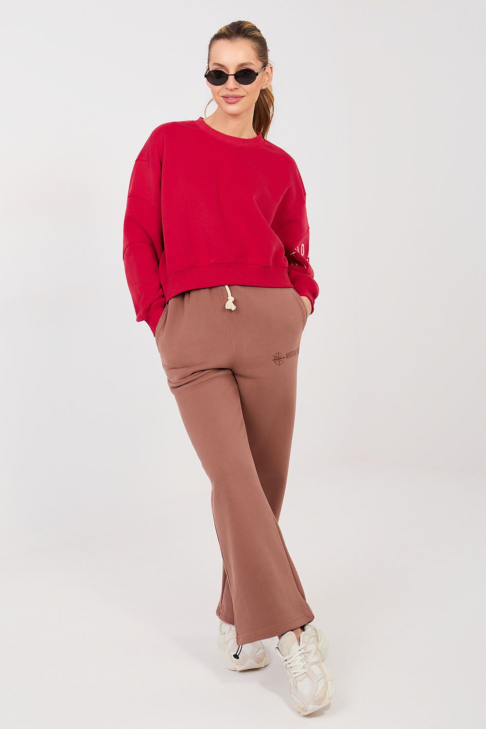 Women Loose Plain-Solid Crop Sweatshirt Modern Style-Women Sweatshirt-LeStyleParfait