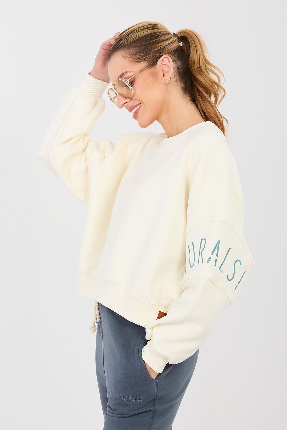 Women Loose Plain-Solid Crop Sweatshirt Modern Style-Women Sweatshirt-LeStyleParfait