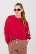 Women Loose Plain-Solid Crop Sweatshirt Modern Style-Women Sweatshirt-LeStyleParfait