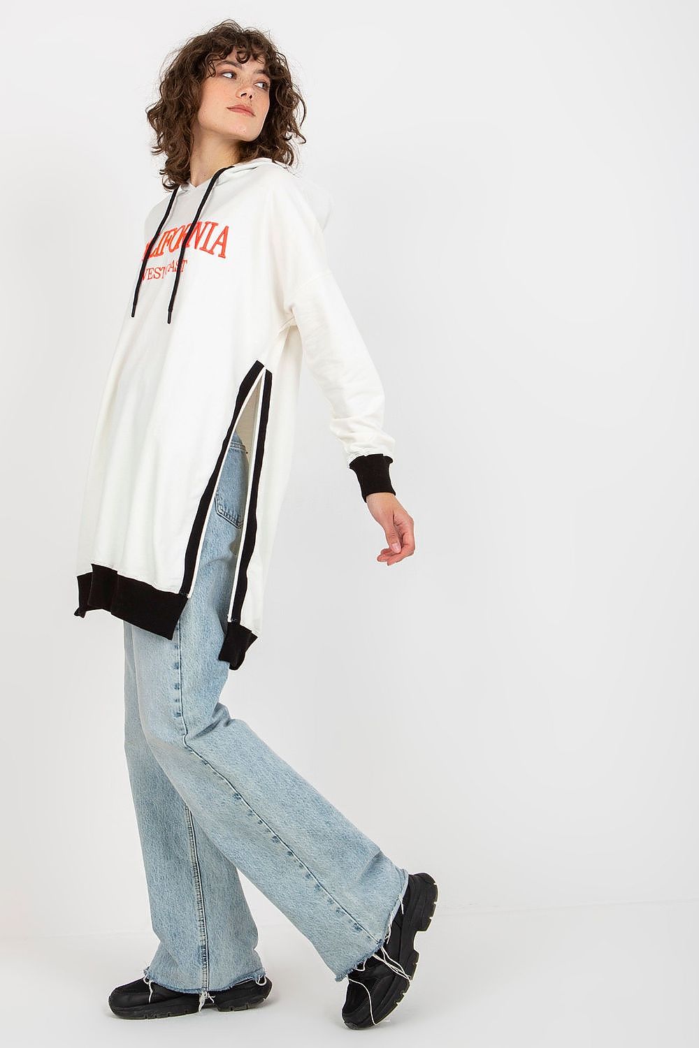 Women Loose Printed Longline Hoodie Trend Style-Women Hoodie-LeStyleParfait