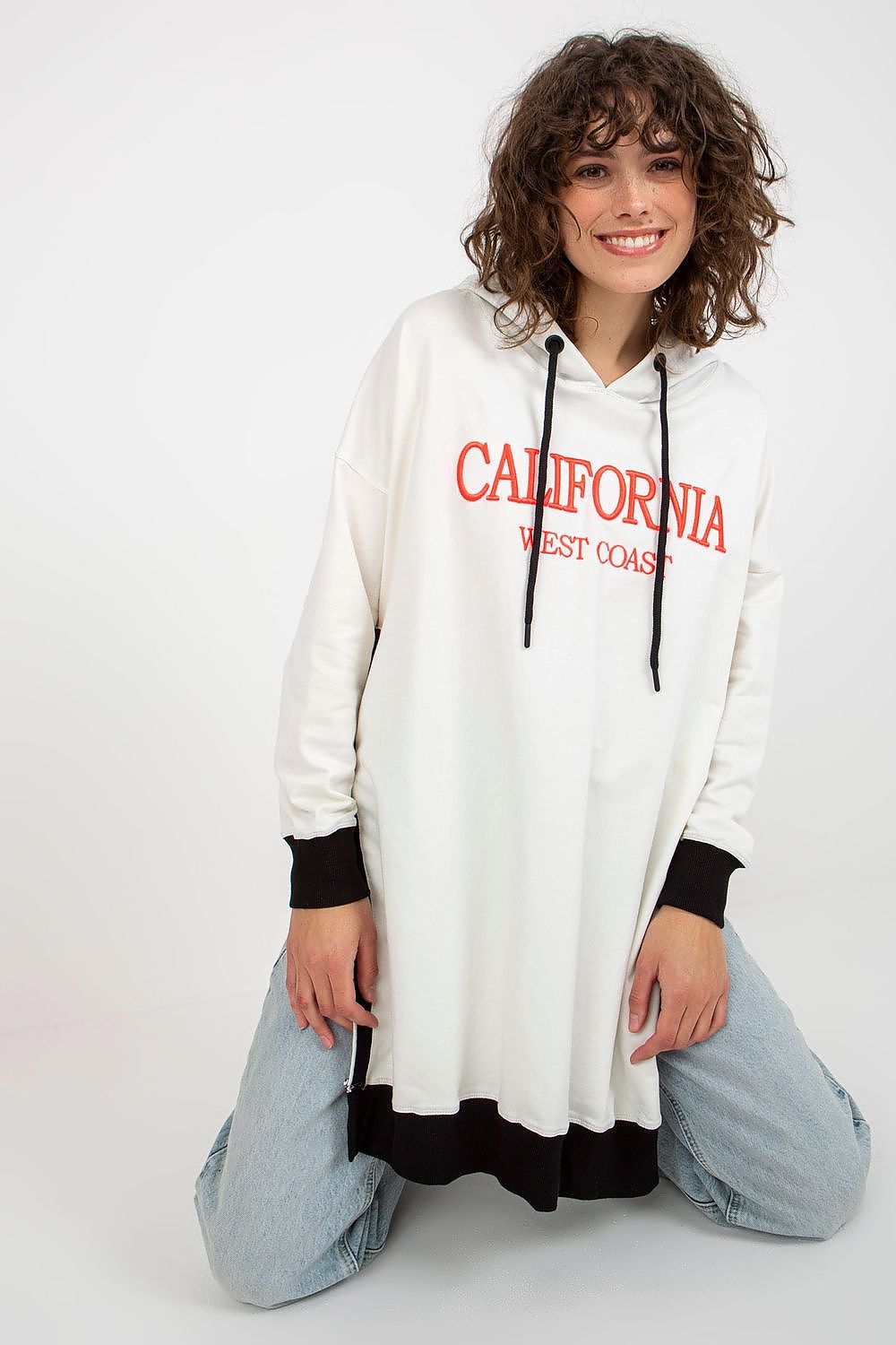 Women Loose Printed Longline Hoodie Trend Style-Women Hoodie-LeStyleParfait