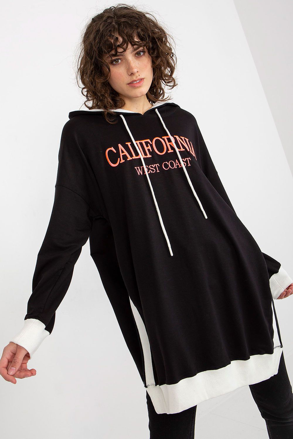 Women Loose Printed Longline Hoodie Trend Style-Women Hoodie-LeStyleParfait