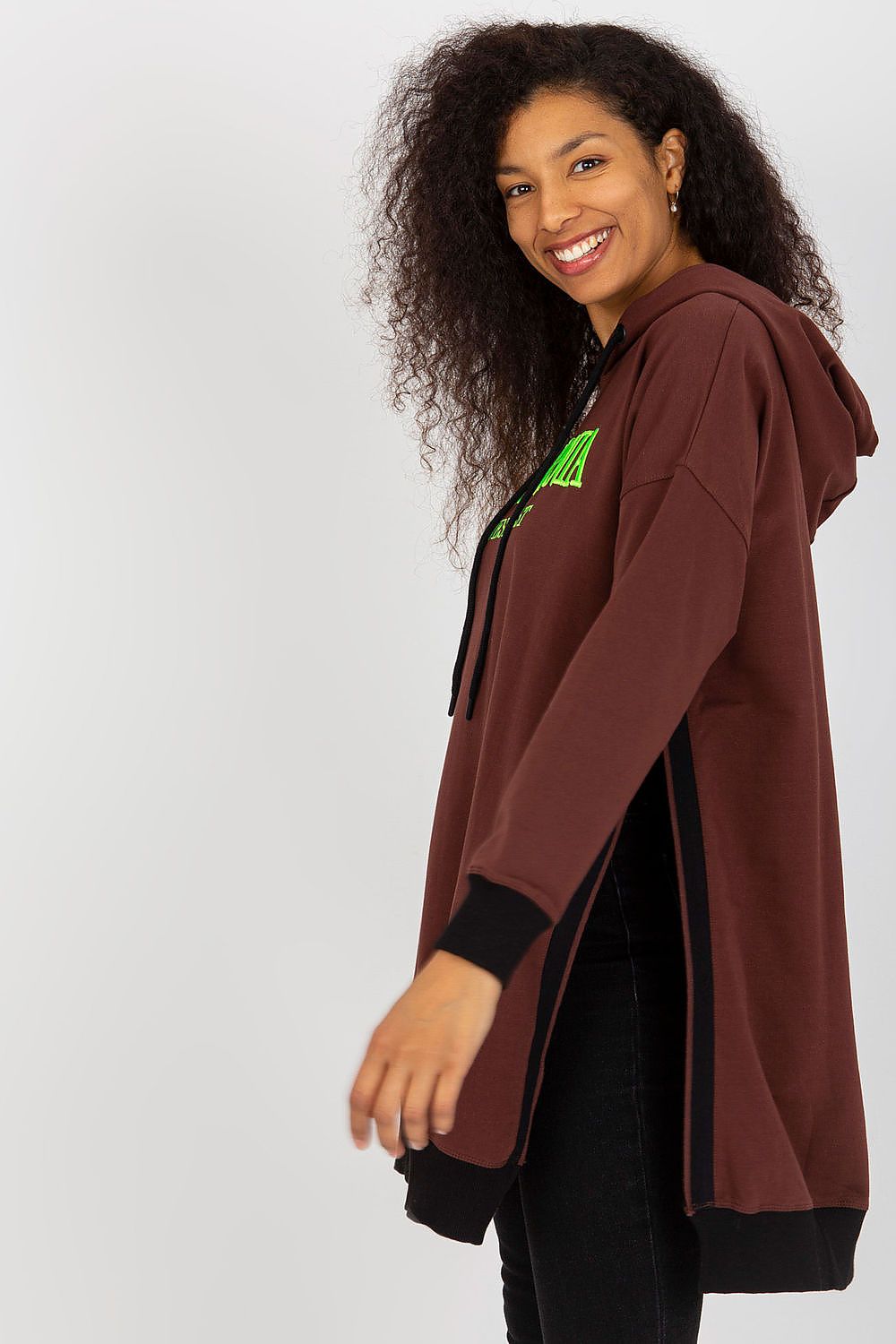 Women Loose Printed Longline Hoodie Trend Style-Women Hoodie-LeStyleParfait