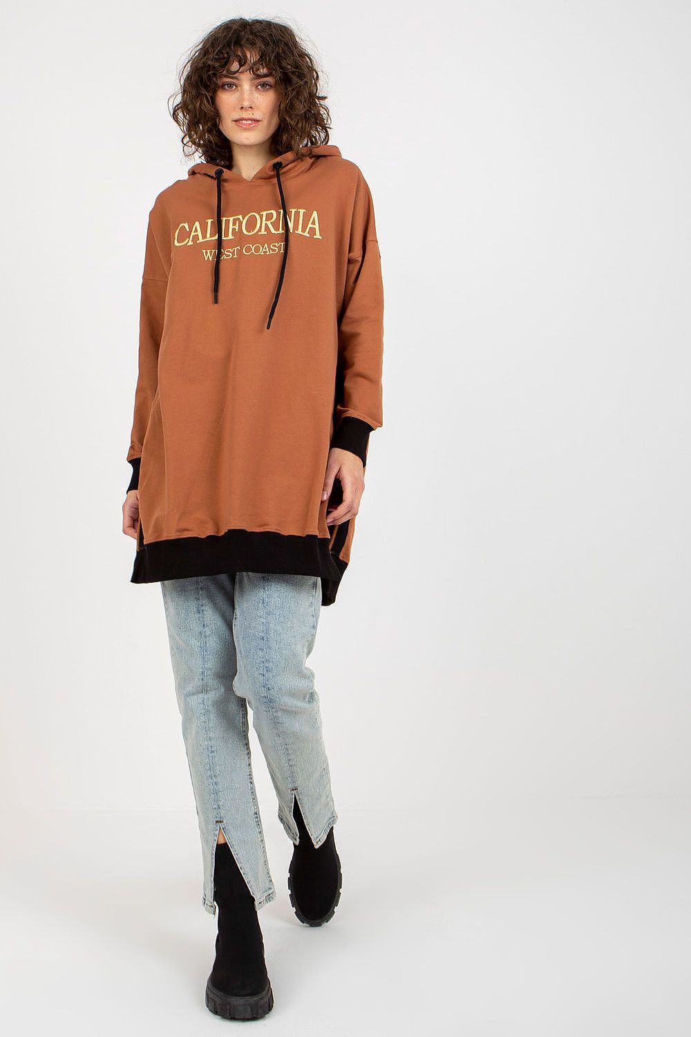 Women Loose Printed Longline Hoodie Trend Style-Women Hoodie-LeStyleParfait