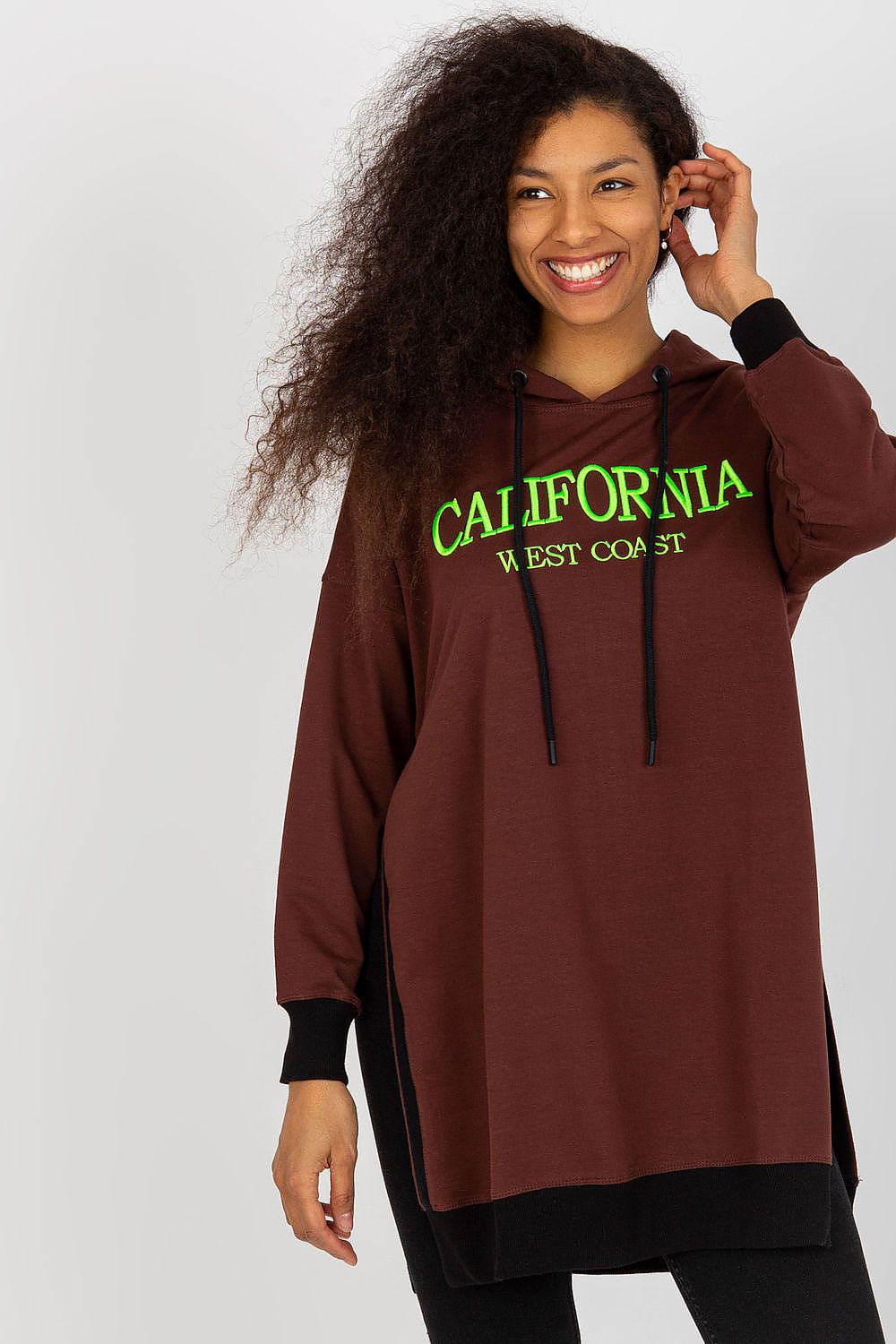 Women Loose Printed Longline Hoodie Trend Style-Women Hoodie-LeStyleParfait