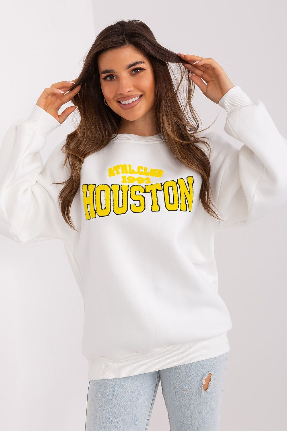 Women Oversized Logo Crewneck Sweatshirt Street Style-Women Sweatshirt-LeStyleParfait