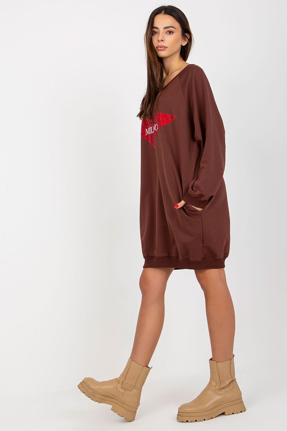 Women Oversized Printed Longline Sweatshirt Street Style-Women Sweatshirt-LeStyleParfait