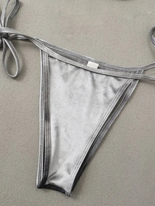 Women Pink String Bikini Set