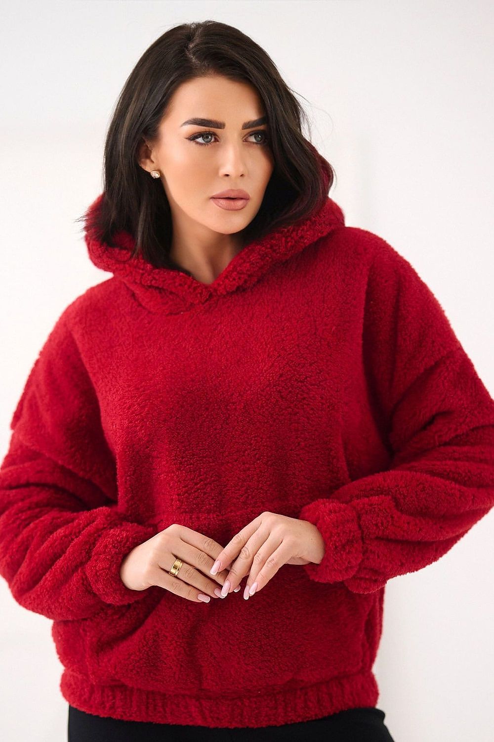 Women Plain-Solid Loose Hoodie Essential Style-Women Hoodie-LeStyleParfait