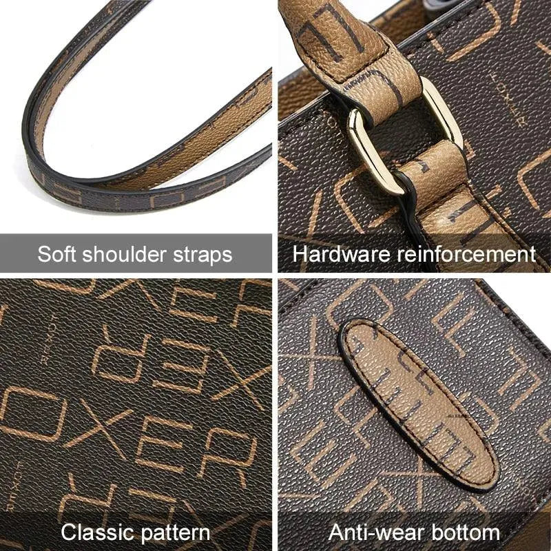 Women Printed Leather Handbag - Handbag - LeStyleParfait