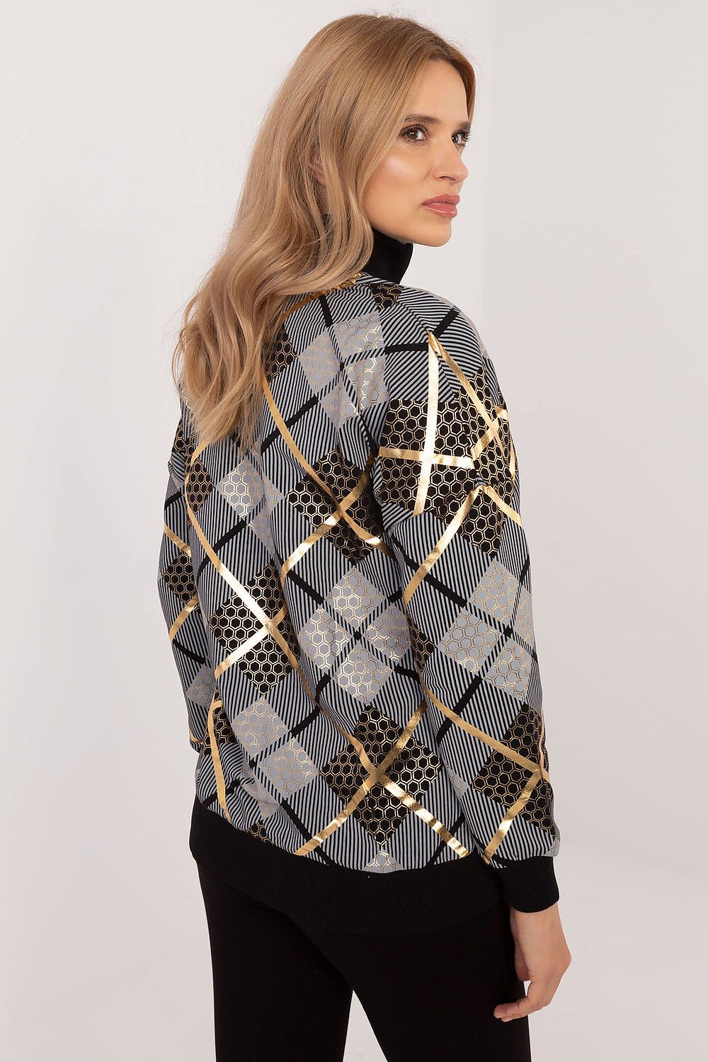 Women Regular Checked Zip-Up Sweatshirt Essential Fit-Women Sweatshirt-LeStyleParfait