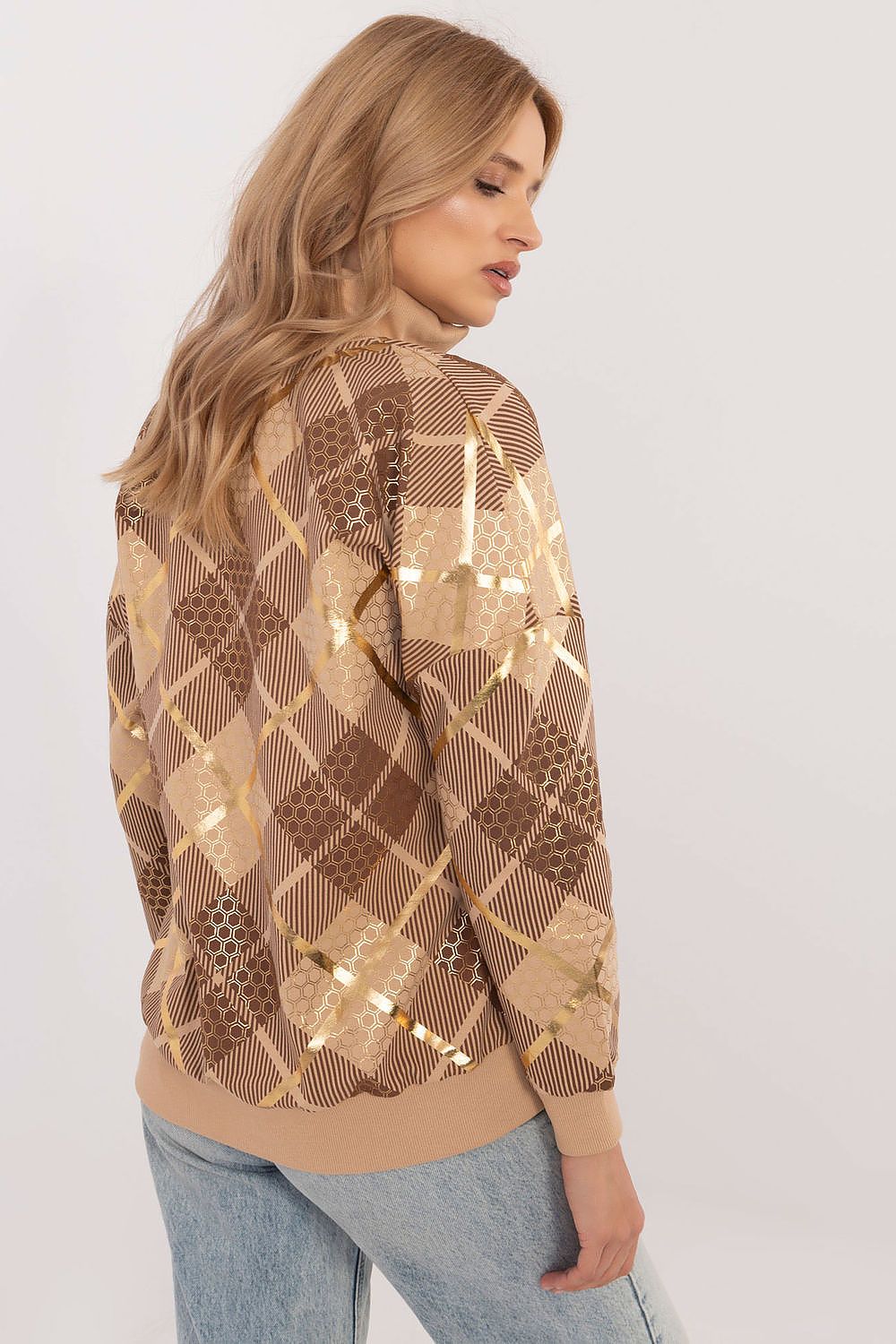 Women Regular Checked Zip-Up Sweatshirt Essential Fit-Women Sweatshirt-LeStyleParfait
