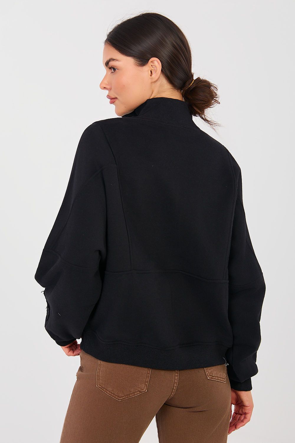 Women Regular Embroidered Quarter-Zip Sweatshirt Premium Style-Women Sweatshirt-LeStyleParfait