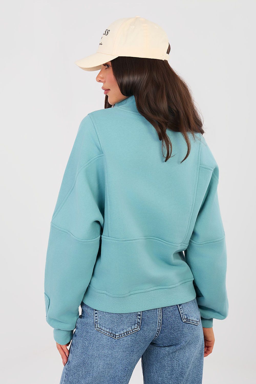 Women Regular Embroidered Quarter-Zip Sweatshirt Premium Style-Women Sweatshirt-LeStyleParfait