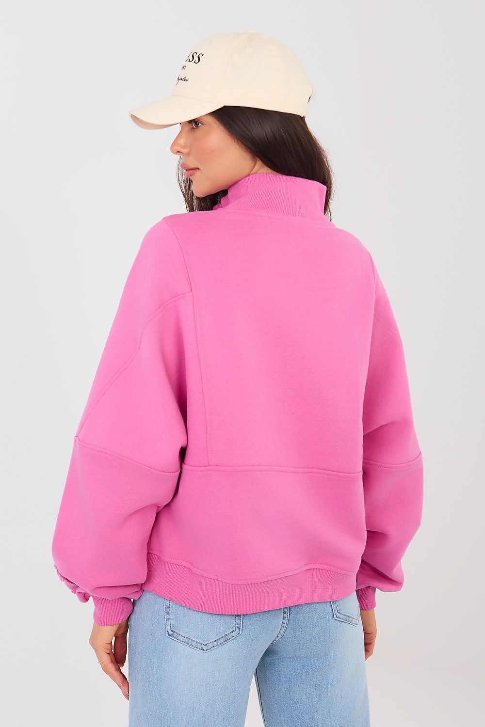 Women Regular Embroidered Quarter-Zip Sweatshirt Premium Style-Women Sweatshirt-LeStyleParfait