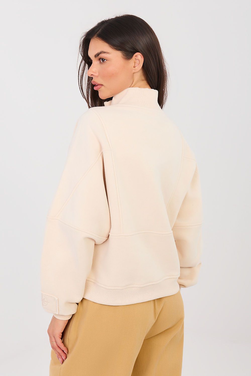 Women Regular Embroidered Quarter-Zip Sweatshirt Premium Style-Women Sweatshirt-LeStyleParfait