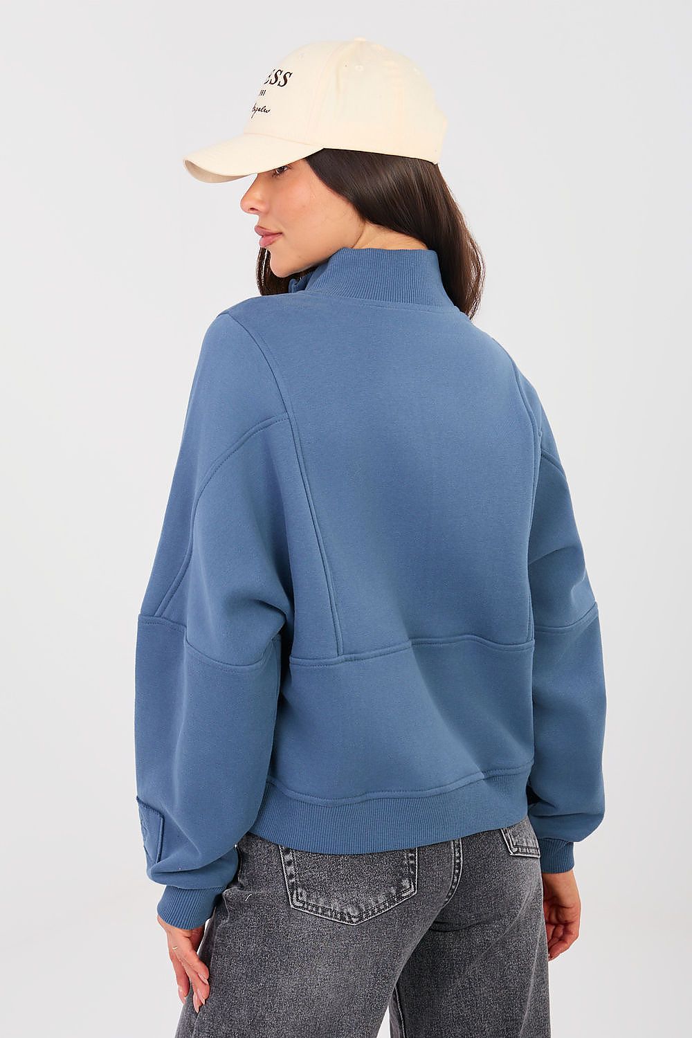 Women Regular Embroidered Quarter-Zip Sweatshirt Premium Style-Women Sweatshirt-LeStyleParfait